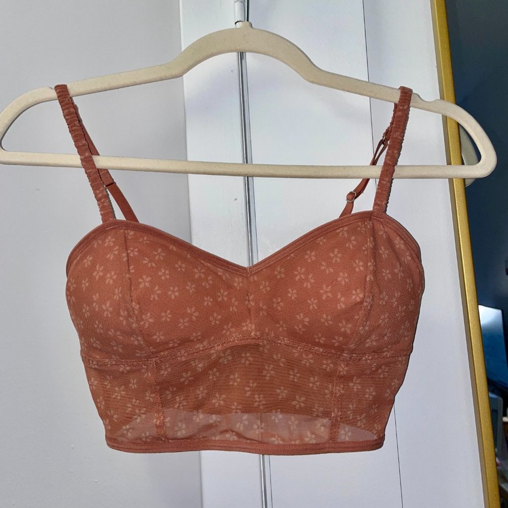 Gilly Hicks Pattern Mesh Longline Bustier Bralette